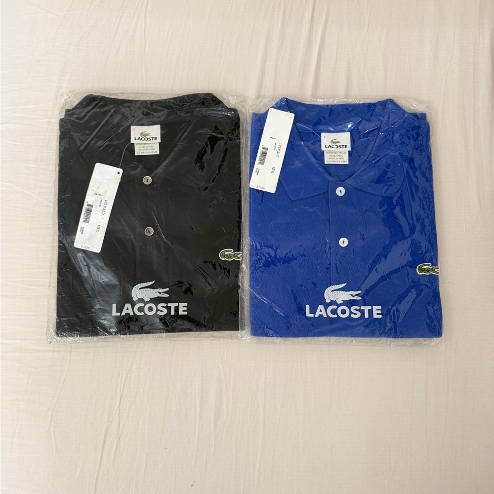 Lacoste Short-Sleeve Polo - Black & Blue